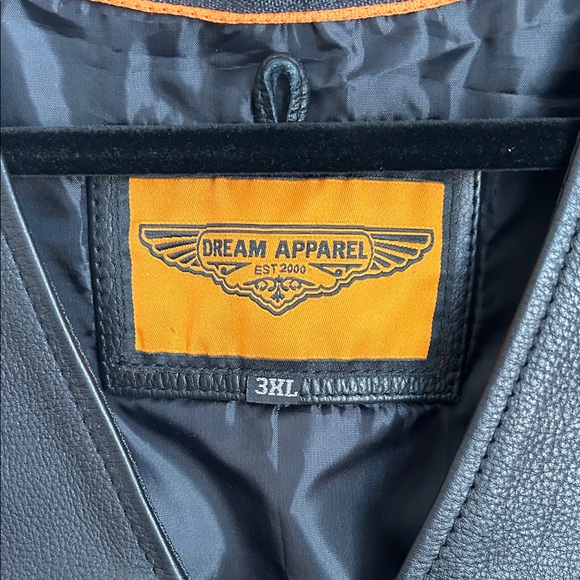 Men's Black Leather Vest with Side Laces - Picture 5 of 7